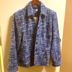 New Coldwater Creek Blue and White Blazer